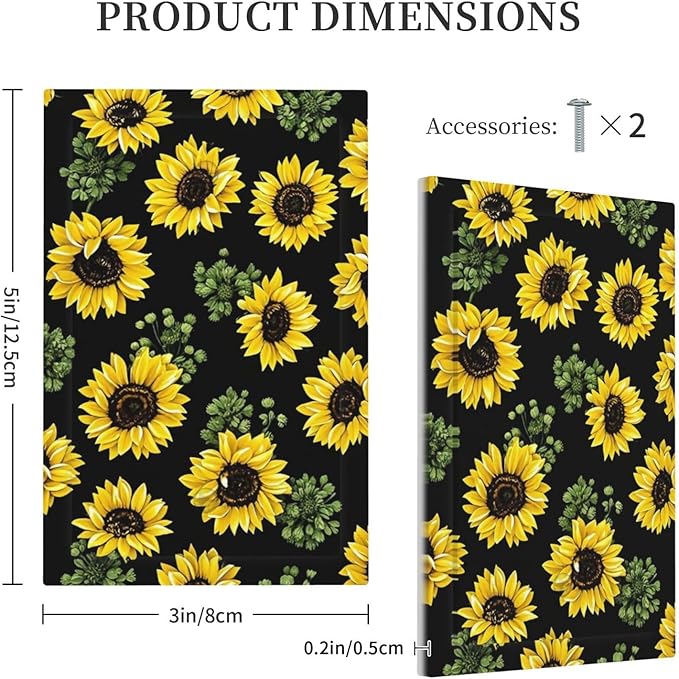 Light Switch Cover Plate Floral Sunflower Plants Flowers 1 Gang No Device Blank Electrical Wall Plates Faceplate Decorative Switch Plate For Bed Room Farmhouse Decor