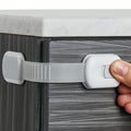 Child Safety Strap Locks (6 Pack) Baby Locks for Cabinets and Drawers, Toilet, Fridge & More. 3M Adhesive Pads. Easy Installation, No Drilling Required, White/Gray