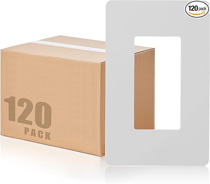 Faith White 1-Gang Screwless Wall Plate (120-pack) | Light Switch Plate or Wall Plate for Electrical Outlet | 1-Gang Wall Plate for Decorator Switches and Receptacles | Heat-Resistant Thermoplastic