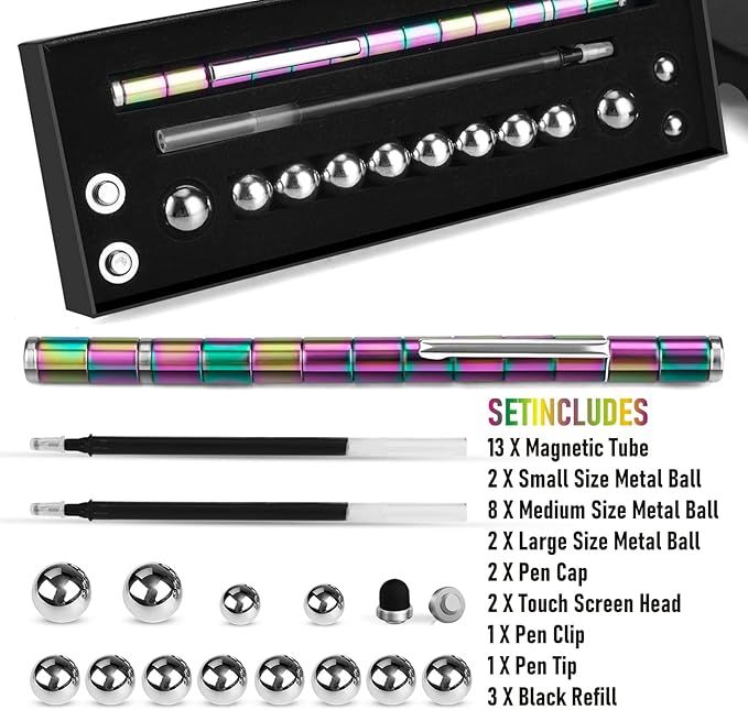 LARAH Color Fidget Pen Toy, Sensory Tool EDC Fidgeting Game for Adults, Cool Gadget Best for Stress and Anxiety Relief and Kill Time,Novelty Gifts for Teen and Adults