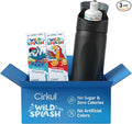 Cirkul 16oz Onyx StrawSip Flip Stainless Steel Water Bottle - Double Walled Vacuum Insulated Bottle For Kids and Teens with Flavor Cartridge Included, No Sugar, Zero Calories (Caffeine Free)