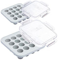 Souper Cubes MyMilk 1/2 oz. Silicone Breast Milk Freezer Trays, Each Pure Platinum Food-Grade Silicone Tray Holds 8 oz., Perfect For Purees, and More - Gray - 2-Pack