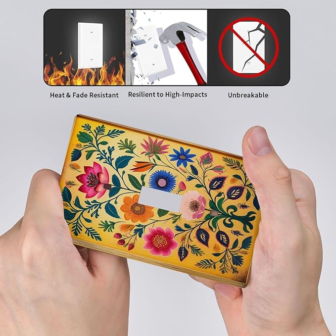 Decorative Art Light Switch Covers ColorFul Blooms Single Toggle Wall Plate Decorative Switchcover Electrical Switchplate for Home Decor
