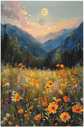 Sunset Wild Flower Field Floral Nature Landscape Light Switch Cover Plate 1 Gang No Device Blank Electrical Wall Plates Faceplate Decorative Switch Plate Covers for Farmhouse Bedroom Decor