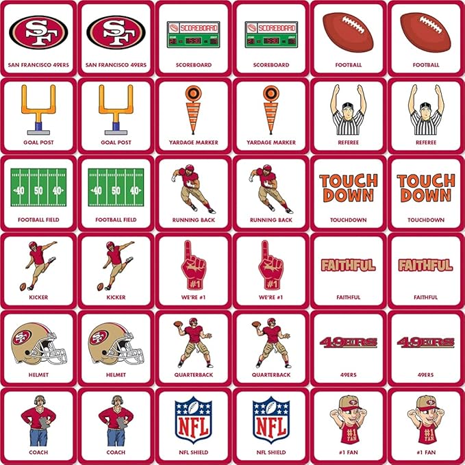 MasterPieces Officially Licensed NFL San Francisco 49ers Picture Matching Card Game for Kids and Families