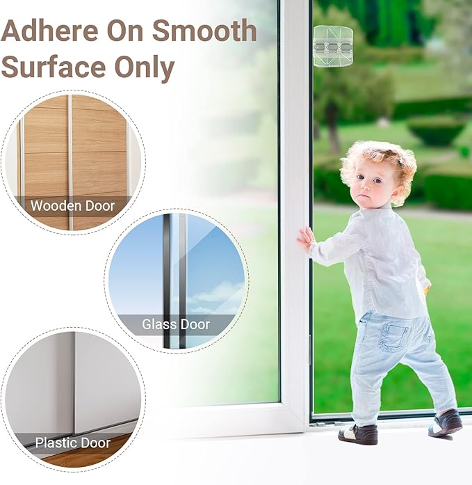 Sliding Door Lock Window Locks - 2 Pack Sliding Glass Door Lock for Child Safety Closet Door Security Locks for Kids Home Security Door Lock Safety Childproof for Inside Flip Door Latches Bar Stopper