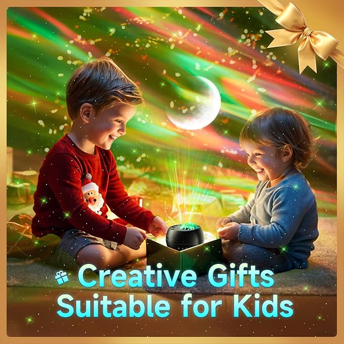 Northern Lights Projector Mothers Day Gifts Birthday Gifts for Him Boys Galaxy Projector for Bedroom, 300+Colors Modes Aurora Light,15White Noise Sound Machine &Bluetooth Star Projector Galaxy Lights