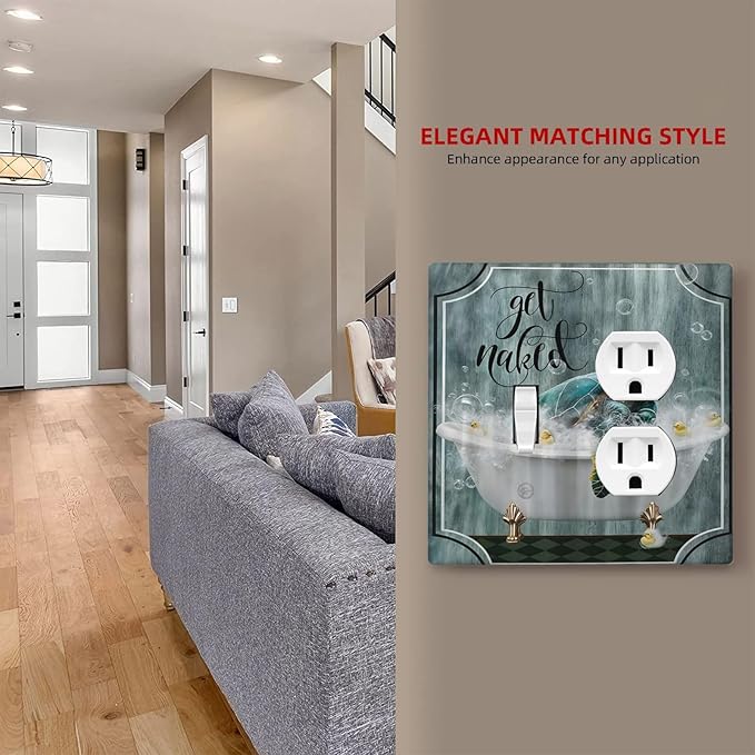 Teal Green Sea Turtle Funny Ocean Vintage Tortoise Beach Theme Wallplates 1 Toggle 1 Duplex Electrical Gfci Faceplate Decorative Light Switch Covers Switch Plate for Kids Room Bathroom Decor