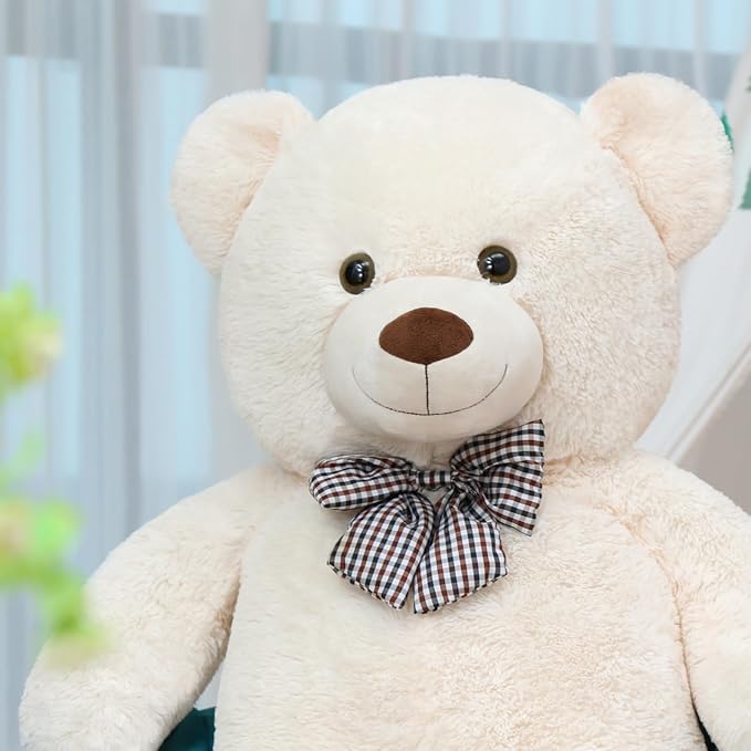 Misscindy Giant Teddy Bear Plush Stuffed Animals for Girlfriend or Kids 47 inch, (White)