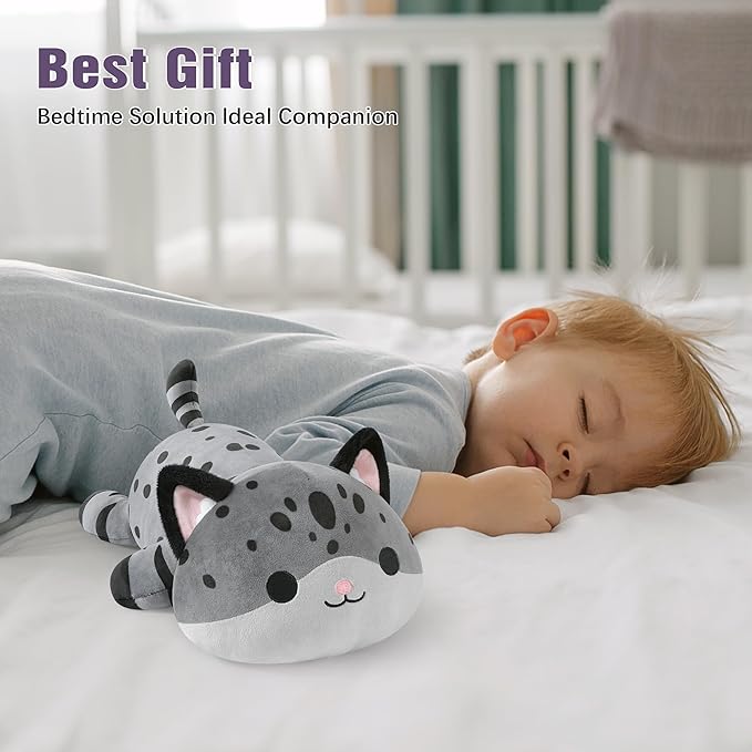 Onsoyours Original Weighted Panther Cat Plush, Cute Hugging Black Leopard Kitty Weighted Stuffed Animal, Soft Collectible Gift for Kids & Adults(9.8", 1.0 Lbs)