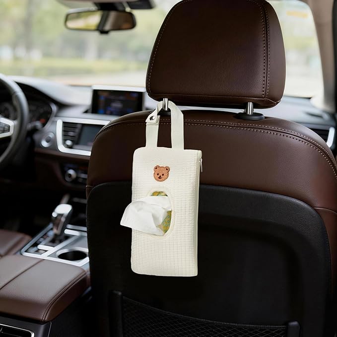 Quilted Baby Wipe Holder Quilted Wipe Pouch Portable Hanging Floral Wet Wipes Bag for Car, Stroller