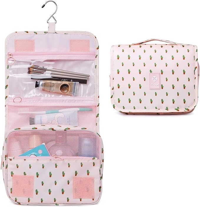 Narwey Small Hanging Travel Toiletry Bag for Women, Travel Bag for Toiletries, Makeup Bag Organizer Make Up Bags Cosmetic Bags for Girls