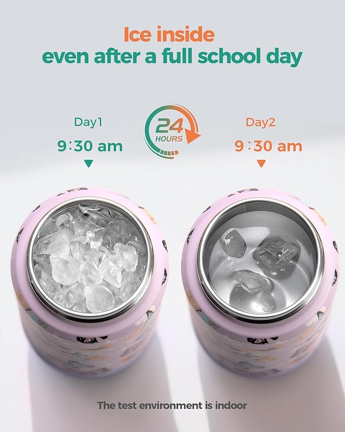 Choco Mocha Kids Water Bottle For School, Kids Insulated Water Bottle Stainless Steel for Girls, 14Oz Teal