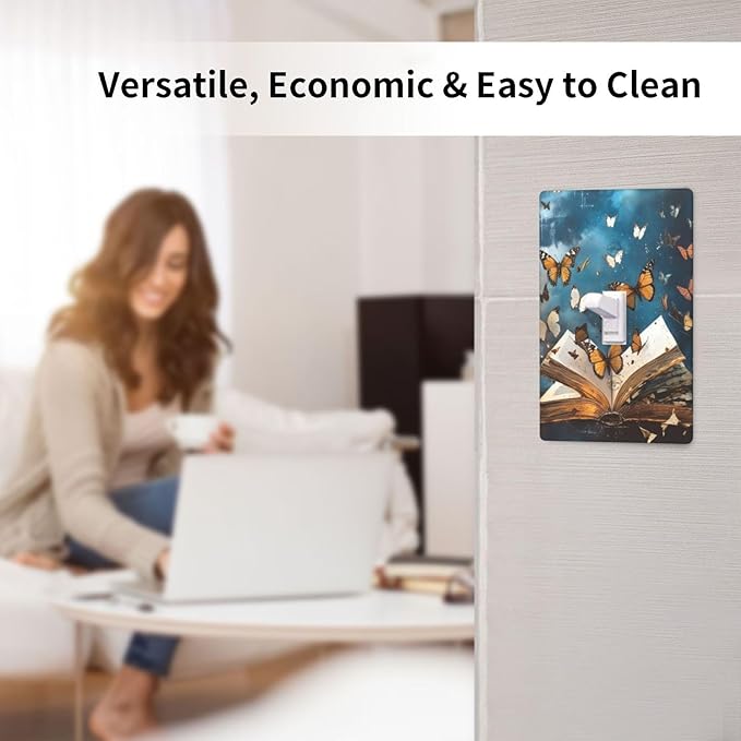Decorative Art Light Switch Covers Butterflies from the Book Single Toggle Wall Plate Decorative Switchcover Electrical Switchplate for Home Decor