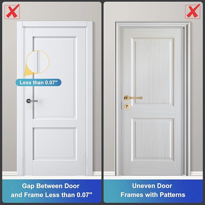 2Pack AceMining Door Reinforcement Lock Withstands 800lbs of Force - Silver Extra Child Proof Door Lock Drilling Required,Prevents Unauthorized Entry,Add a Door Security Lock for Home Safety & Privacy