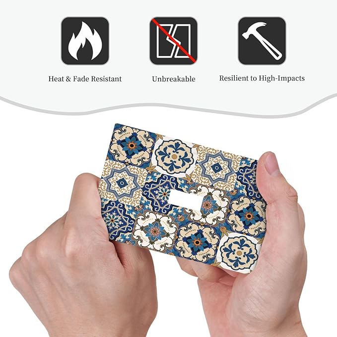 Decorative Light Switch Cover Mandala Decorative Tile Talavera Moroccan Tiles 1 Gang Single Toggle Decorator Outlet Wall Plate Device Electrical Faceplate Switchplates for Bedroom