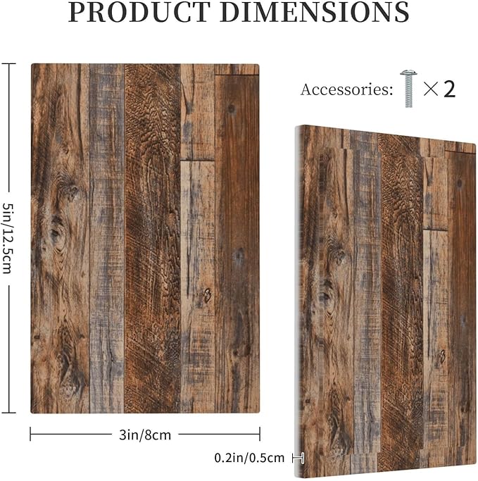 Vintage Board Rustic Brown Wood Texture Light Switch Cover Plate 1 Gang No Device Blank Electrical Wall Plates Faceplate Decorative Switch Plate Covers for Farmhouse Home Decor