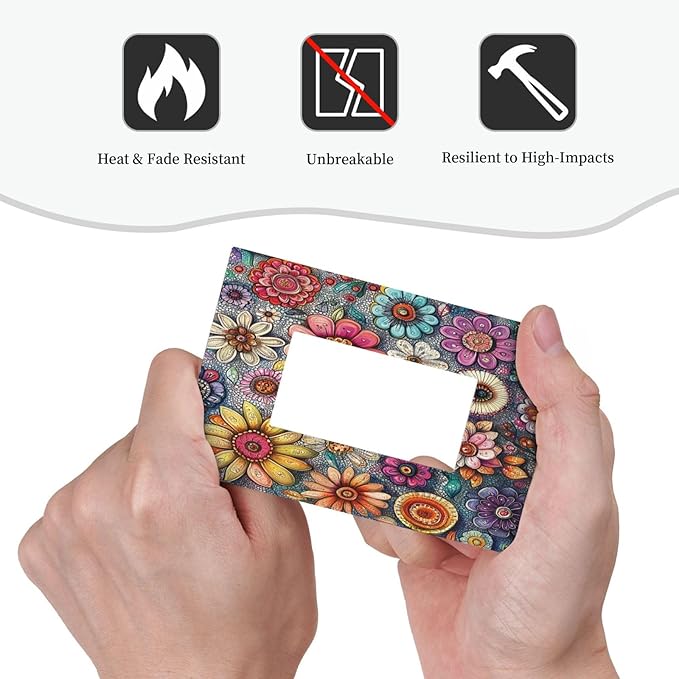 Decorative Outlet Covers Colorful Rainbow Pointillisme Flower 1 Gang Single Rocker Light Switch Cover Plate Wall Plates Gfci Faceplate For Bed Room Home Decor