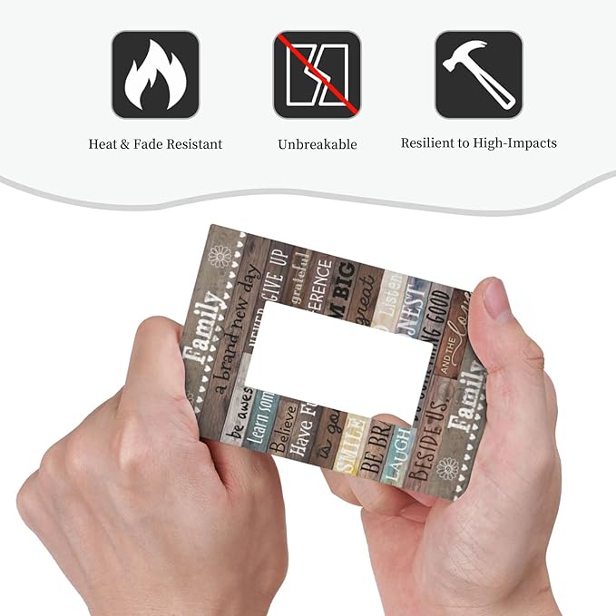 1 Gang Single GFCI/Decorator Rocker Outlet Light Switch Wall Plate Cover Rustic Vintage Country Family Home Inspirational Quotes Rule Cabin Barn Wood Decorative One Device Electrical Faceplate Dimmer