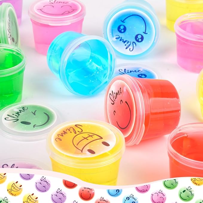 120 Pack for Kids Clear Crystal Bulk Slime Kit, Slimes Toys for Girls and Boys, Stress Relief, Non-Sticky, Classroom Reward, Easter Party Favors Supplies
