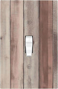 Decorative Light Switch Cover Vintage Natural Wood Rustic Cinnamon 1 Gang Single Toggle Device Electrical Faceplate Switchplates Decorator Outlet Wall Plate For Farmhouse Cabin Decor