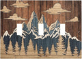 Blue Mountain Range Forest Nature Wilderness Wood Texture Decorative Switch Plates 3 Gang Wall Plate Triple Toggle Light Switch Cover Faceplate Electrical Wall Panels for Farmhouse Home Decor