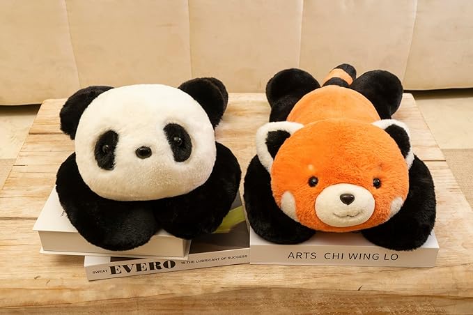 Niuniu Daddy 20" | 3.3 Pound Red Panda Weighted Stuffed Animals Plush Toy, Small Pillowfort Weighted Plush Animals for Kids Adults, Heavy Beads Body Stuffed Animal Pillow for Gift Birthday Christmas