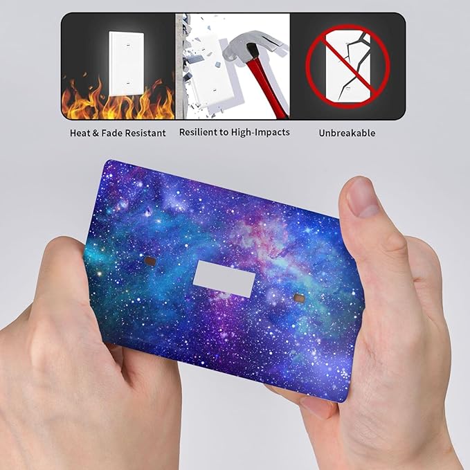 Space Galaxy Light Switch Cover Plates Decorative Single Toggle Wall Plate, 1 Gang Lightswitch Cover