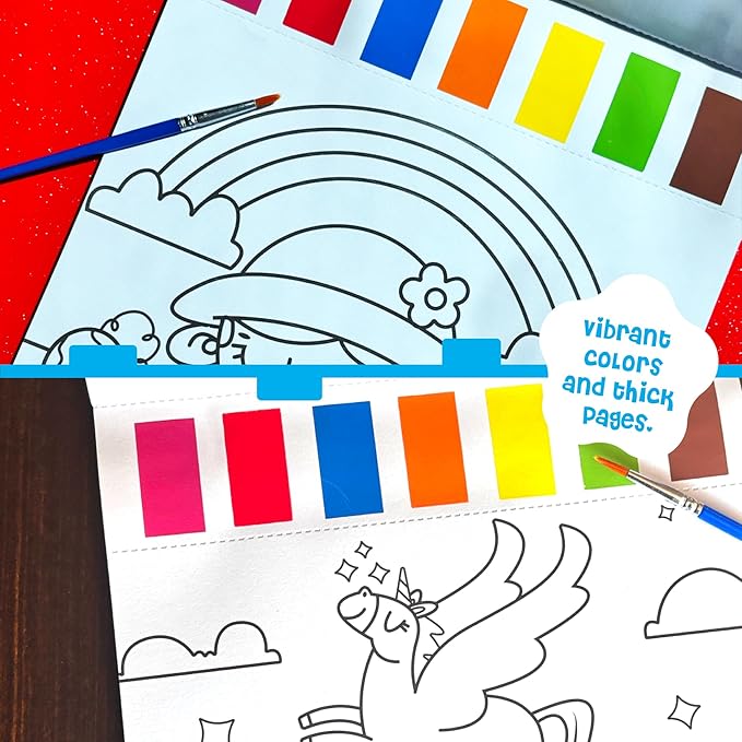 DINO MINI Watercolor Fun Value Pack - 2 Paint with Water Kits for Toddlers - Water Painting for Toddlers - Travel Activities for Kids Ages 4-8 - Screen Free Birthday Gifts (Farm - Fairy Tale)