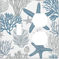 Blue Starfish Nautical Beach Conch Coastal Coral Shell Wallplates 1 Toggle 1 Duplex Switch Plate Electrical Gfci Faceplate Decorative Light Switch Covers For Kids Room Bathroom Decor