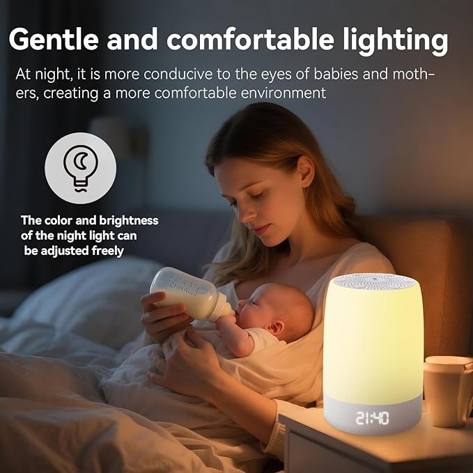 Sound Machine White Noise Machine with 32 Soothing Sounds, Bluetooth Speaker Alarm Clocks for Bedrooms with Wake up Light, Night Light for Kids, App Control Birthday Gifts for Teenage Girls Boys Women