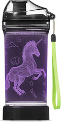 YuanDian Light Up Kids Water Bottle with 3D LED Light- 14 OZ Tritan BPA Free - 7 Color Light Cool Drinking Cups Gift for School Kids Girl Child (Unicorn)