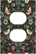 Vintage Birds Berries Mid Century Floral Flower Outlet Covers 1 Gang Duplex Light Switch Cover Decorative Switch Plates Electrical Receptacle Faceplate Wall Plate for Bedroom Living Room Decor