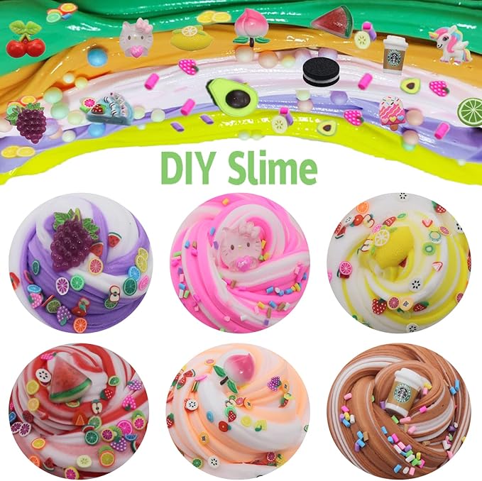 13 Pack Unicorn Dual Color Butter Slime Kit,Soft & Non-Sticky,DIY Slime Toys for Kids, for Girls and Boys Party Favors