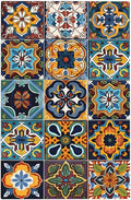 Mexican Talavera Tiles Floral Light Switch Cover Plate 1 Gang No Device Blank Electrical Wall Plates Faceplate Decorative Switch Plate Covers for Bathroom Kitchen Decor