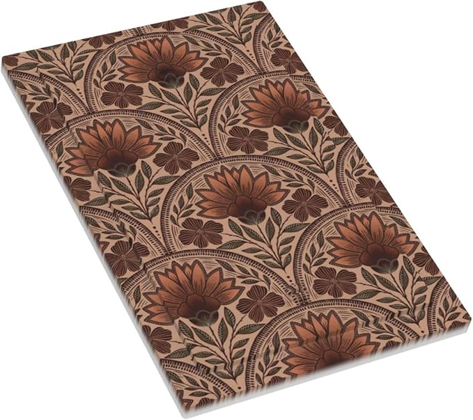 Earth Tone Floral Rustic Damask Boho Flower Light Switch Cover Plate 1 Gang No Device Blank Electrical Wall Plates Faceplate Decorative Switch Plate Covers for Farmhouse Home Decor