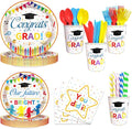 AIBIIN 192 Pcs Kindergarten Graduation Party Decorations 2026 Preschool Graduation Party Supplies Congrats Grad Disposable Tableware Set with Plates Napkins Cups Serves 24 Guests