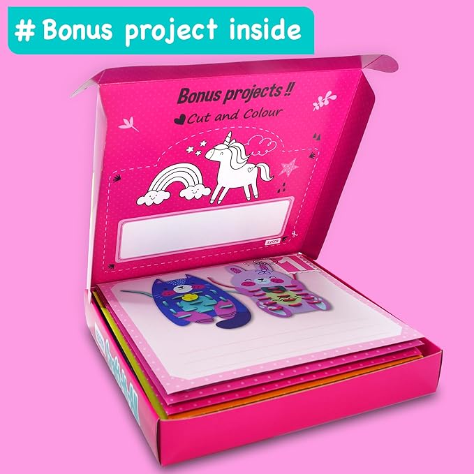 EZCRA Unicorn Craft Kits for Kids Ages 4-8 – 21 Projects in 1 Craft Box for Kids – All Inclusive No Mess Arts and Crafts Kit, Educational Activity Box for Girls