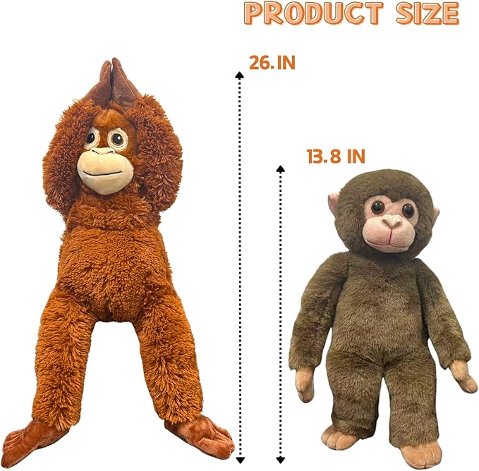 Punch Monkey Plush Toys, Punch Baby Monkey Stuffed Animals, Cuddly Huggable Orangutan Plushies Doll, Gift for Kids and Adults