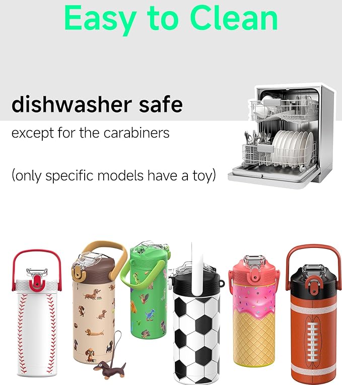 MYFOREST 14oz/400ml Insulated Kids Water Bottle, Odor-Free Surgical Grade Liner, Dishwasher-Safe, Name Spot, Soft Sipper, Gift for Dino Fan (DinoCraft: Pixel)