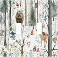 Snow Bear Fox Deer Forest Squirrel Wild Life Animal Decorative Switch Plates 2 Gang Double Toggle Outlet Light Switch Cover Wall Plate Electrical Faceplate for Farmhouse Kids Room Decor