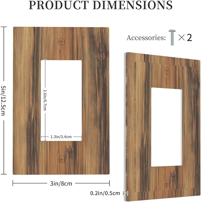 Decorative Outlet Covers Vintage Rustic Country Brown Wood 1 Gang Single Rocker Light Switch Cover Plate Wall Plates Gfci Faceplate For Farmhouse Cabin Decor