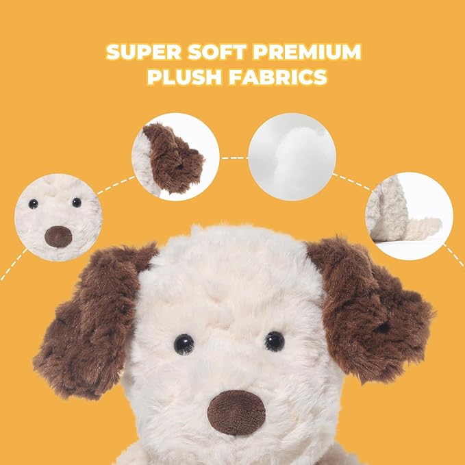 Stuffed Animals Dog Jack Russell Terrier Dog Plush Toys 13.8 inches Soft and Comfort Dog Plush Toy Gift for Kids, Brown/White