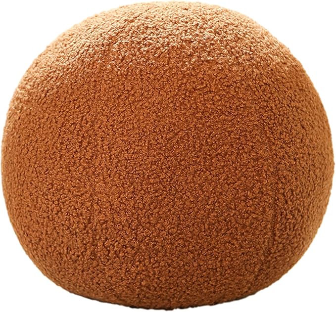 12 Inch Round Hugging Pillow Plush Toy Soft Plushies Throw Pillows Kids' First Ball Plush Toys for Home Decor Or Gift for Kids and Lovers (Brown)