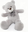 MorisMos Giant Teddy Bear 4 Feet, 47inch Big Stuffed Animal Large Teddy Bear Plush, Classic Girlfriend Boyfriend Birthday Gift, Gray