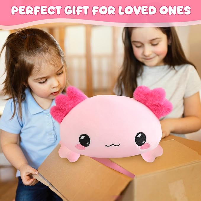 TOYSYM Weighted Stuffed Animals, 3.74 lbs Axolotl Stuffed Animal with Weighted Beads, Cute Plush Toy Pillow Gifts for Adults Kids Boys Girls