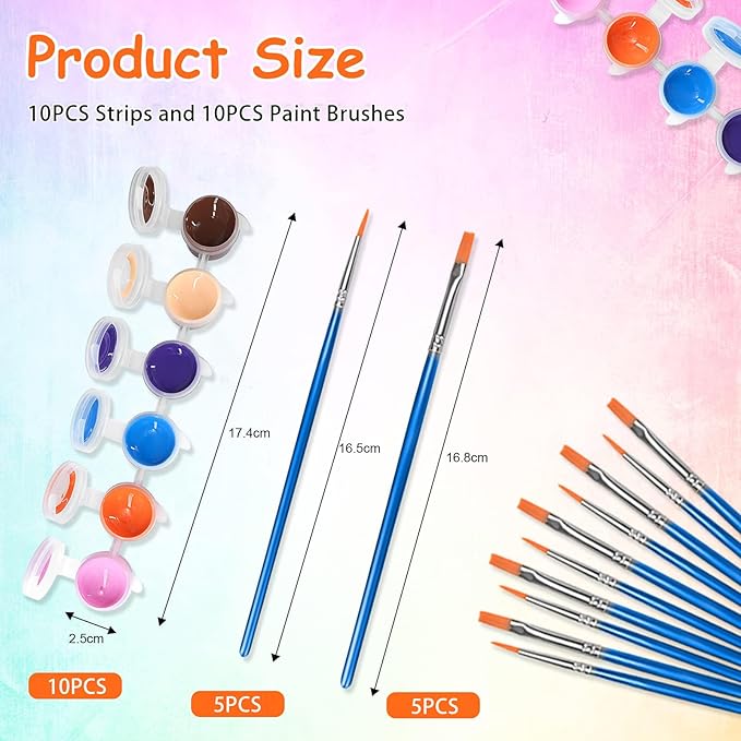 5 Pack Mini Acrylic Paint Set,12 Colors Acrylic Paints Strips for Adults Craft Paint,70 PCS Painting Kit Container Strips Storage, Perfect for Home Birthday Party Favors……