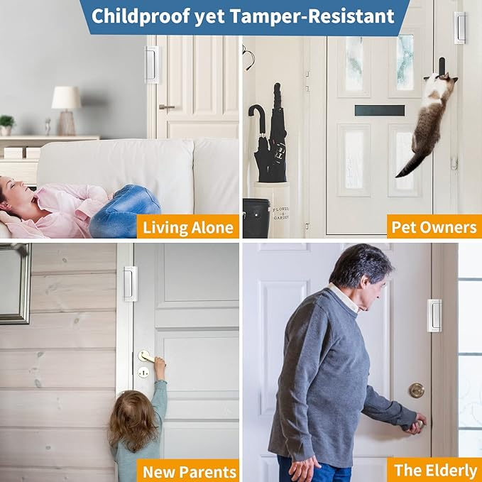 Home Security Door Reinforcement Lock Safety Latch Extra Front Doors Security Devices, Anti Door Kick in Safety Protector for Door Inside, Child Proof Aluminum Locks Silver 1Pack