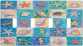 Sea Turtle Starfish Ocean Quad Toggle Wall Plate Decorative 4 Gang Light Switch Covers Electrical Switchplate Home Decorate Faceplat for Bathroom Bedroom Kitchen Room 4.5 x 8 Inch