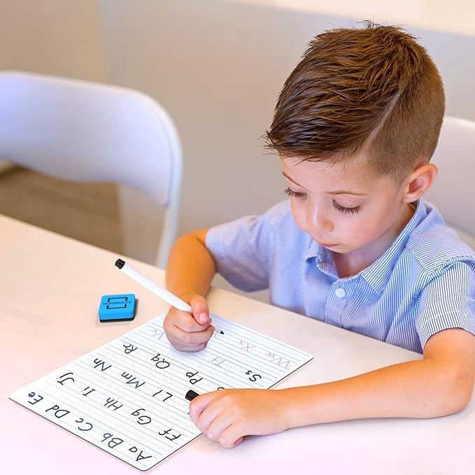 2 Pack Scribbledo Dry Erase Handwriting Practice for Kids 9 x 12 inch Alphabet Tracing Board Whiteboard Letter Tracing for Kids Ages 3-5 Write and Wipe Alphabet Practice Cards Letters Writing Board